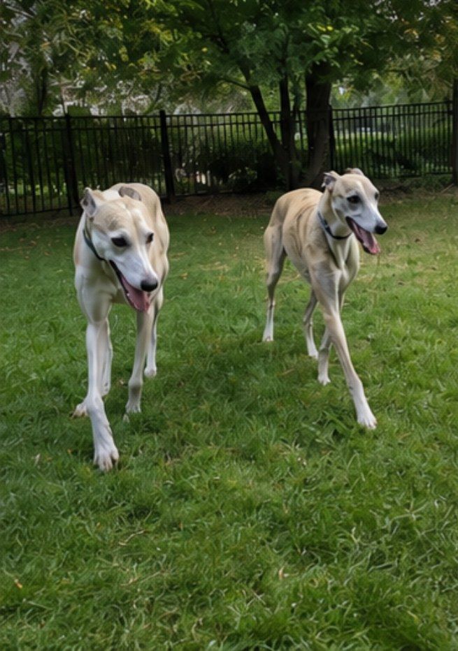 Two greyhounds